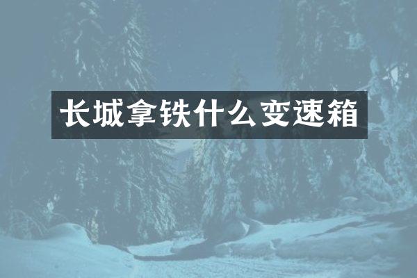 长城拿铁什么变速箱