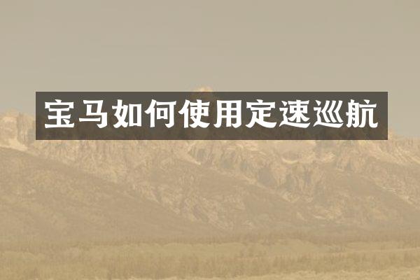 宝马如何使用定速巡航