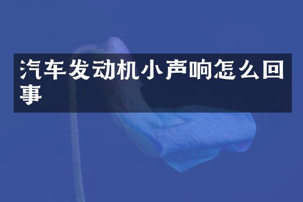 汽车发动机小声响怎么回事