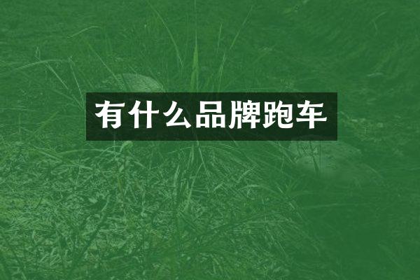 有什么品牌跑车