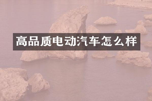 高品质电动汽车怎么样