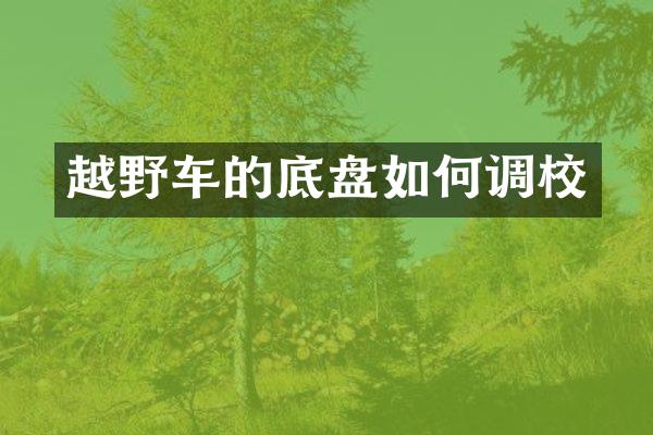 越野车的底盘如何调校