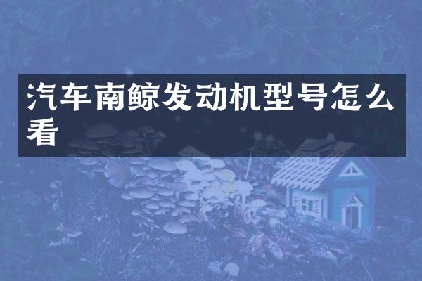 汽车南鲸发动机型号怎么看