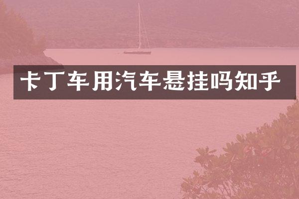 卡丁车用汽车悬挂吗知乎