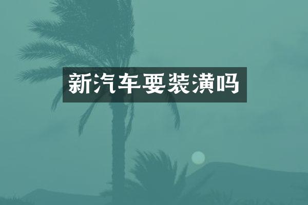 新汽车要装潢吗