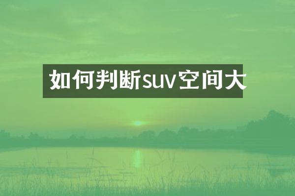 如何判断suv空间大