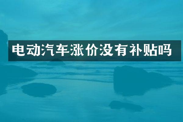 电动汽车涨价没有补贴吗