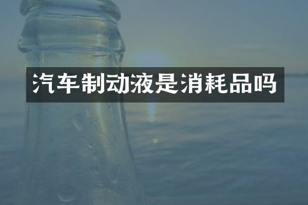 汽车制动液是消耗品吗