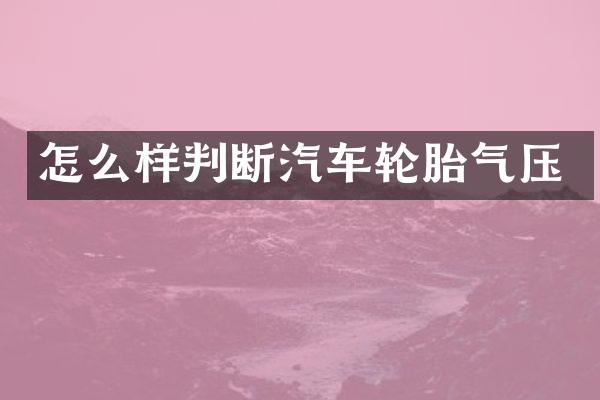 怎么样判断汽车轮胎气压
