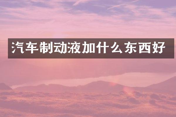 汽车制动液加什么东西好