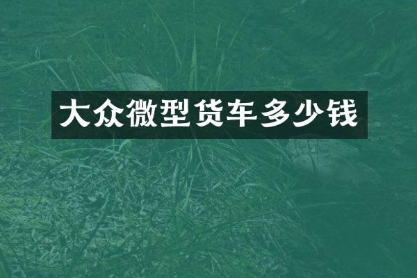 大众微型货车多少钱