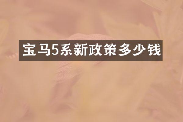 宝马5系新政策多少钱