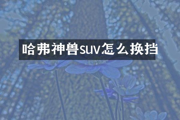 哈弗神兽suv怎么换挡