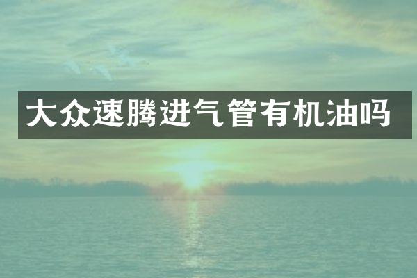 大众速腾进气管有机油吗