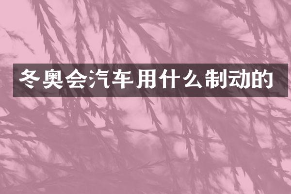 冬奥会汽车用什么制动的