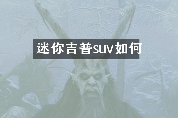 迷你吉普suv如何