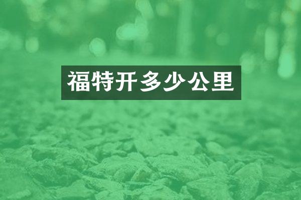 福特开多少公里