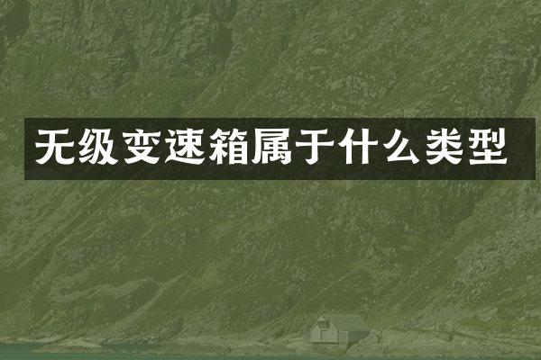 无级变速箱属于什么类型