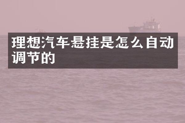 理想汽车悬挂是怎么自动调节的