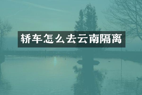 轿车怎么去云南隔离
