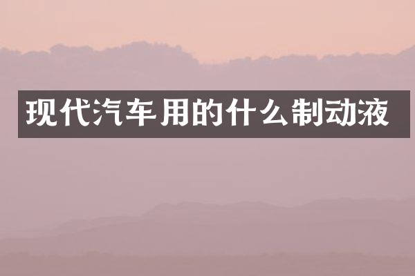 现代汽车用的什么制动液