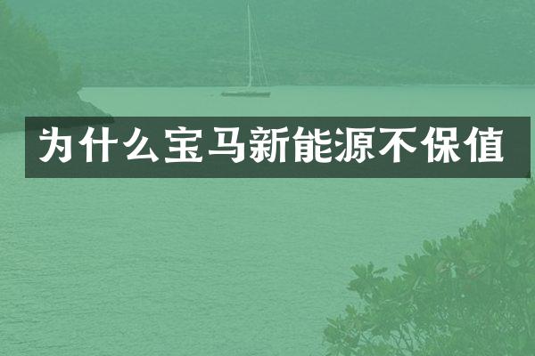 为什么宝马新能源不保值