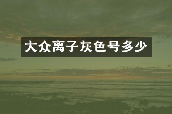大众离子灰色号多少