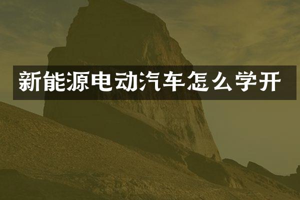 新能源电动汽车怎么学开