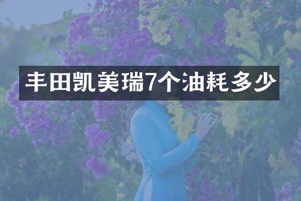丰田凯美瑞7个油耗多少
