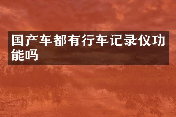 国产车都有行车记录仪功能吗