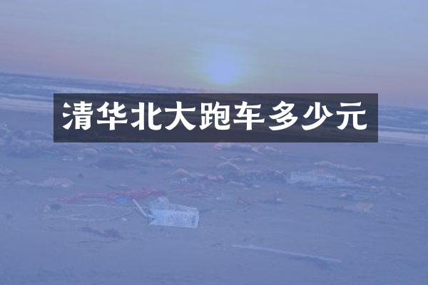 清华北大跑车多少元