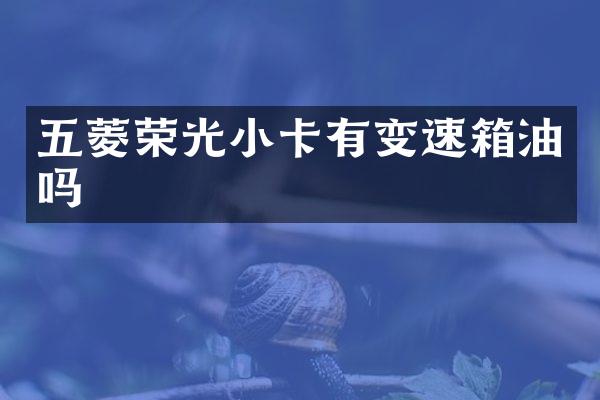 五菱荣光小卡有变速箱油吗