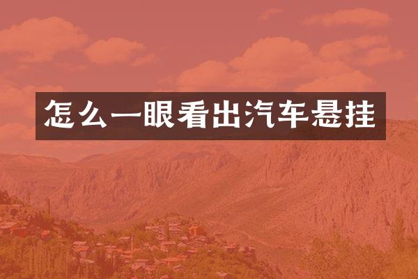 怎么一眼看出汽车悬挂