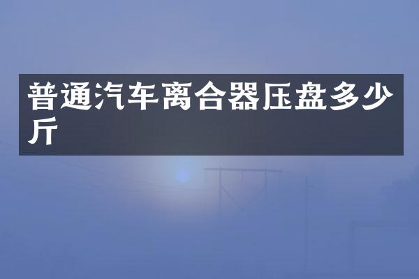 普通汽车离合器压盘多少斤