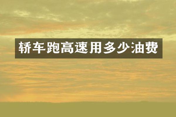轿车跑高速用多少油费