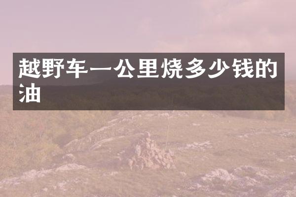 越野车一公里烧多少钱的油
