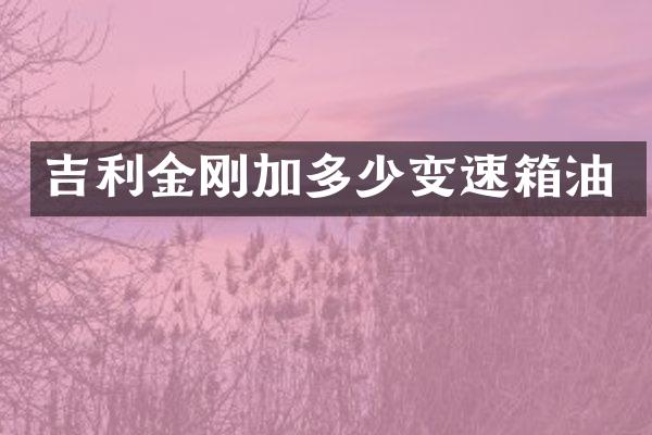 吉利金刚加多少变速箱油