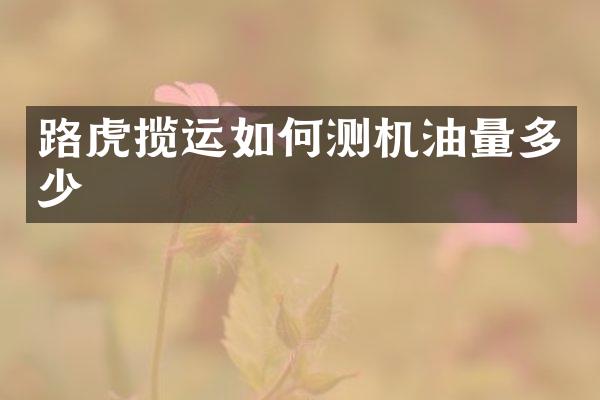 路虎揽运如何测机油量多少