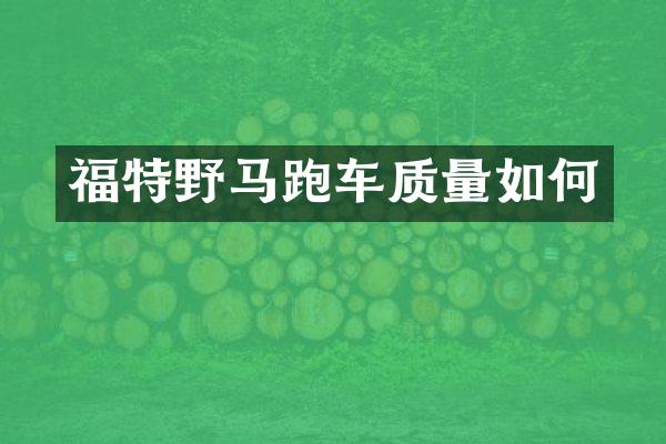 福特野马跑车质量如何