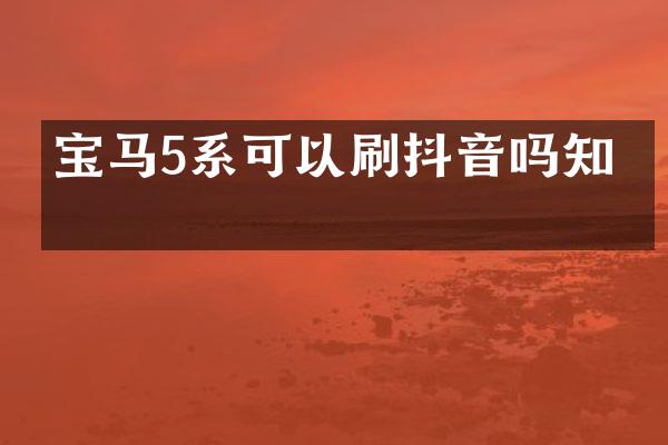 宝马5系可以刷抖音吗知乎