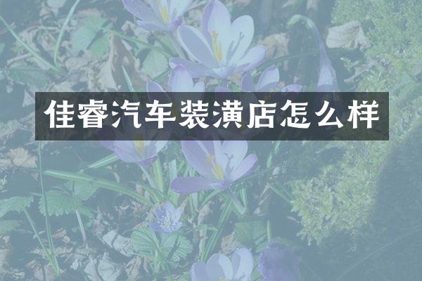 佳睿汽车装潢店怎么样