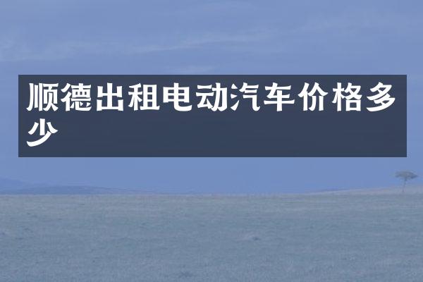 顺德出租电动汽车价格多少