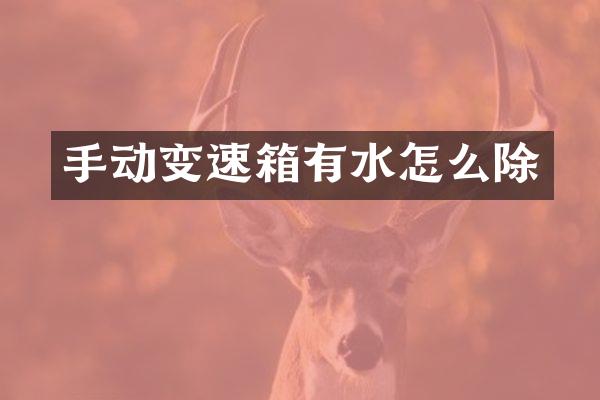手动变速箱有水怎么除