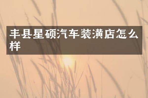 丰县星硕汽车装潢店怎么样