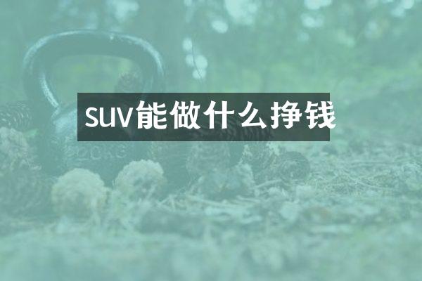 suv能做什么挣钱