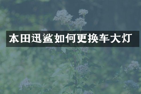 本田迅鲨如何更换车大灯