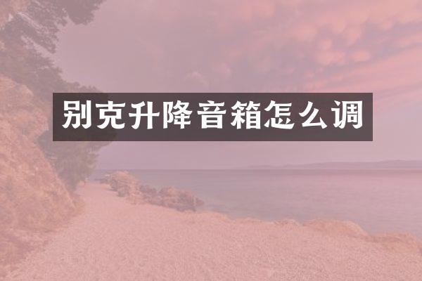 别克升降音箱怎么调