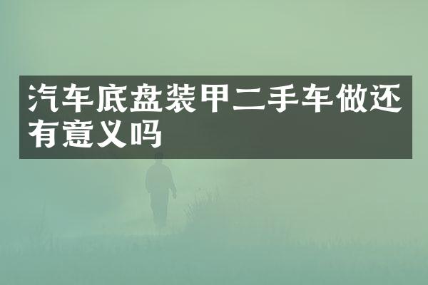 汽车底盘装甲二手车做还有意义吗