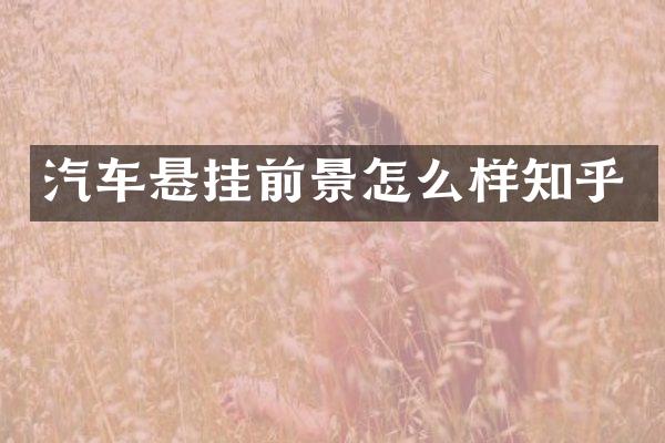 汽车悬挂前景怎么样知乎