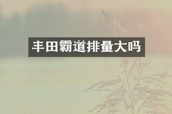 丰田霸道排量大吗